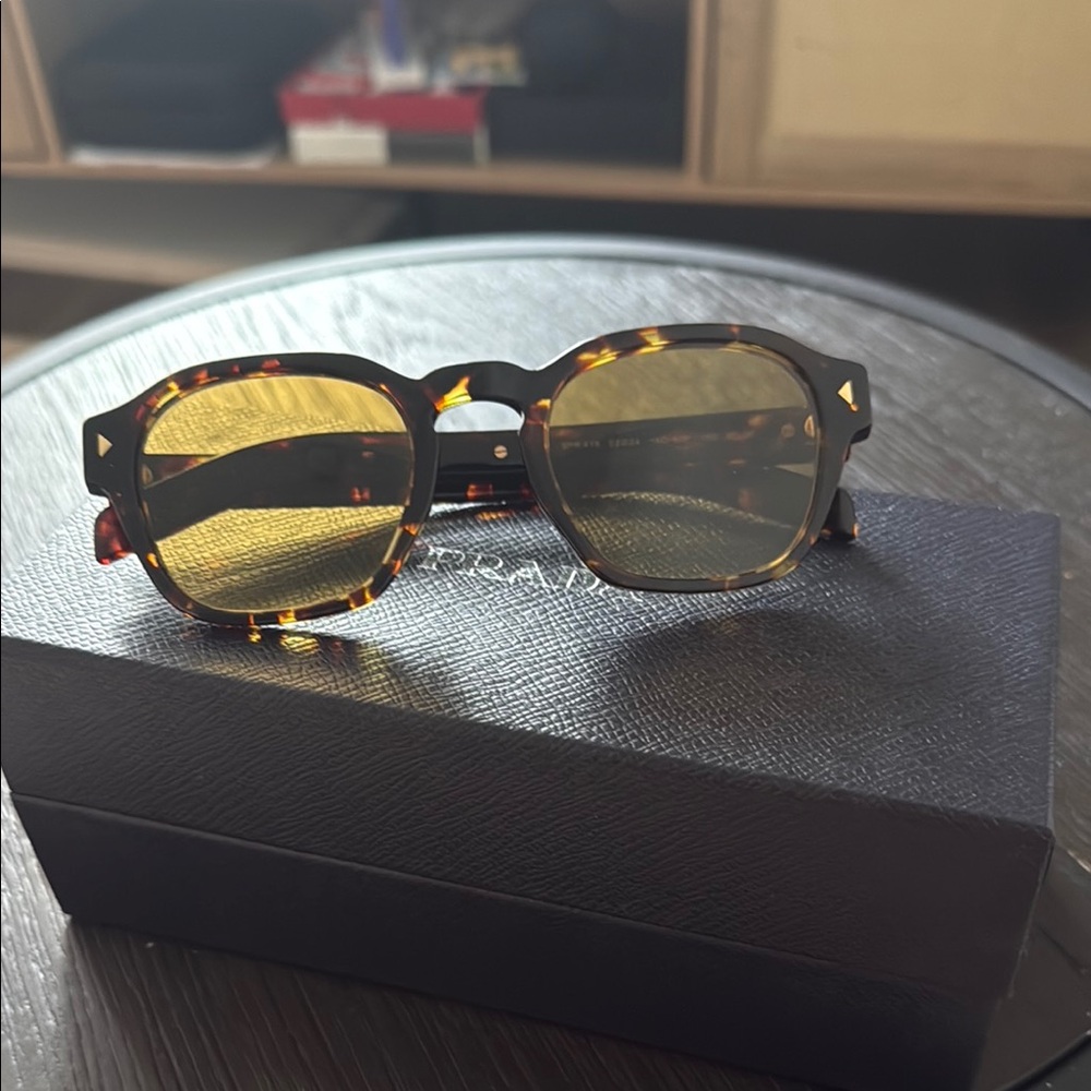 Prada Tortoiseshell Sunglasses with Yellow Lenses